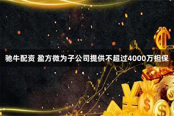 驰牛配资 盈方微为子公司提供不超过4000万担保