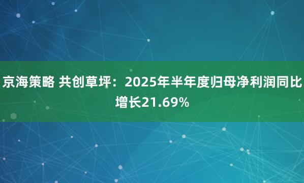 京海策略 共创草坪：2025年半年度归母净利润同比增长21.69%